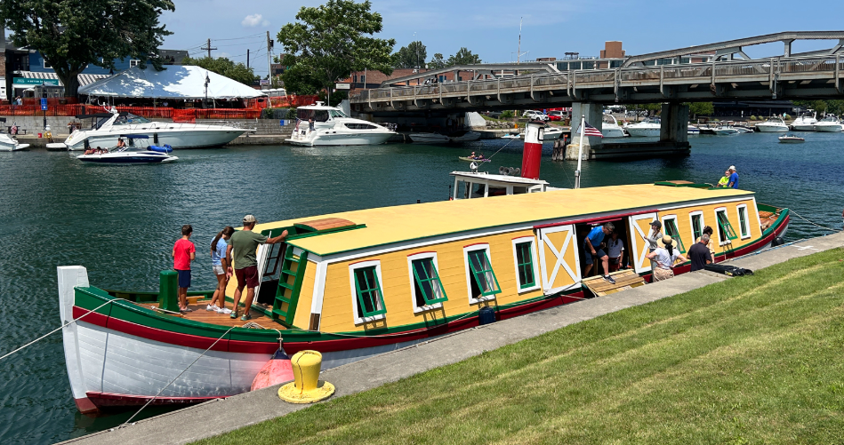 The replica canal boat Seneca Chief begins its historic journey across the Erie Canal on Thursday, Sept. 24, in Buffalo, and will lead a series of recreational boat flotillas along the way. (credit: Buffalo Maritime Center)